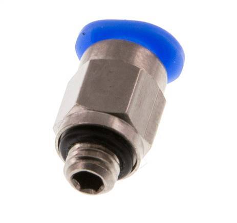 4mm x M 5 Push-in Fitting with Male Threads Brass/POM NBR Compact Design [5 Pieces]