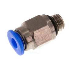 3mm x M 6 Push-in Fitting with Male Threads Brass/POM NBR Compact Design [2 Pieces]
