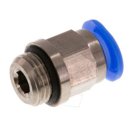 6mm x G1/8'' Push-in Fitting with Male Threads Brass/POM NBR Compact Design [5 Pieces]