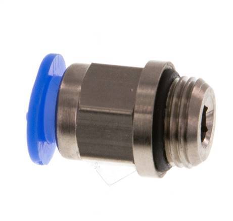 6mm x G1/8'' Push-in Fitting with Male Threads Brass/POM NBR Compact Design [5 Pieces]