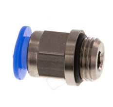 6mm x G1/8'' Push-in Fitting with Male Threads Brass/POM NBR Compact Design [5 Pieces]