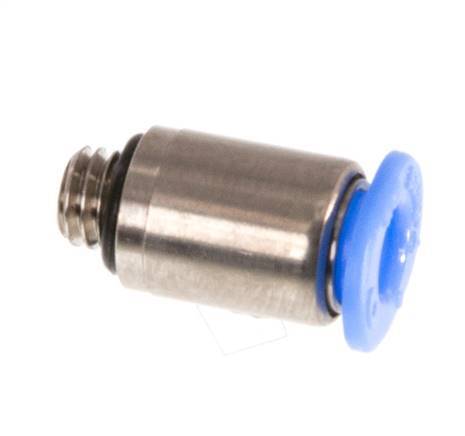 4mm x M 5 Push-in Fitting with Male Threads Brass/POM NBR Inner Hexagon Compact Design [5 Pieces]