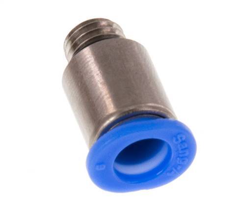 6mm x M 7 Push-in Fitting with Male Threads Brass/POM NBR Inner Hexagon Compact Design [5 Pieces]