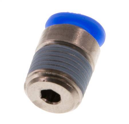 Racor de 4mm x R1/8'' con rosca macho Latón/POM NBR Diseño compacto del hexágono interior [5 piezas]