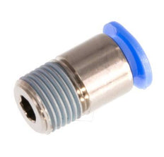 6mm x R1/8'' Push-in Fitting with Male Threads Brass/POM NBR Inner Hexagon Compact Design [5 Pieces]
