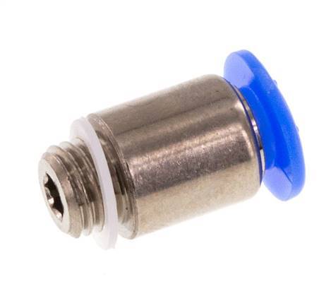 Racor rápido de 4 mm x M 6 x 0,75 con rosca macho Latón/POM NBR Diseño compacto del hexágono interior [5 piezas]