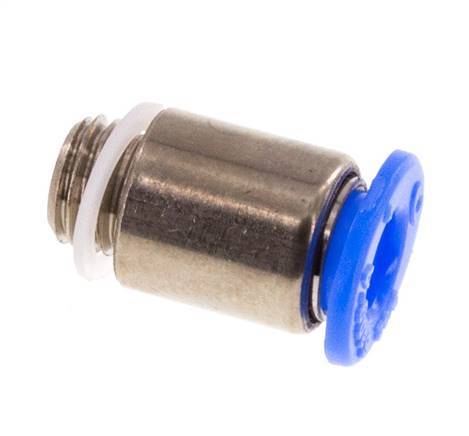 Racor rápido de 4 mm x M 6 x 0,75 con rosca macho Latón/POM NBR Diseño compacto del hexágono interior [5 piezas]