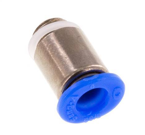 4mm x M 6 x 0.75 Push-in Fitting with Male Threads Brass/POM NBR Inner Hexagon Compact Design [5 Pieces]
