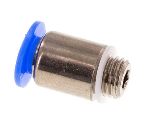 Racor rápido de 4 mm x M 6 x 0,75 con rosca macho Latón/POM NBR Diseño compacto del hexágono interior [5 piezas]