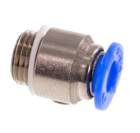 Racor rápido de 4 mm x M 8 x 0,75 con rosca macho Latón/POM NBR Diseño compacto del hexágono interior [5 piezas]