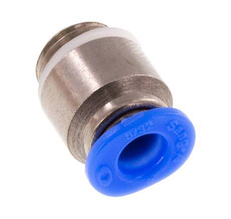 Racor rápido de 4 mm x M 8 x 0,75 con rosca macho Latón/POM NBR Diseño compacto del hexágono interior [5 piezas]