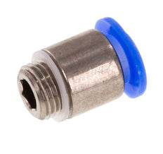 Racor rápido de 6 mm x M 8 x 0,75 con rosca macho Latón/POM NBR Diseño compacto del hexágono interior [5 piezas]