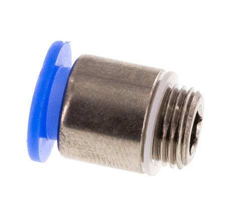 Racor rápido de 6 mm x M 8 x 0,75 con rosca macho Latón/POM NBR Diseño compacto del hexágono interior [5 piezas]