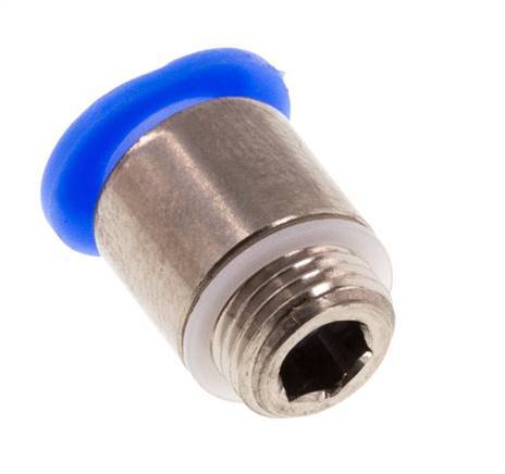 Racor rápido de 6 mm x M 8 x 0,75 con rosca macho Latón/POM NBR Diseño compacto del hexágono interior [5 piezas]