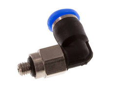 3mm x M 3 90deg Elbow Push-in Fitting with Male Threads Steel/PBT NBR Short Sleeve Rotatable Compact Design [2 Pieces]
