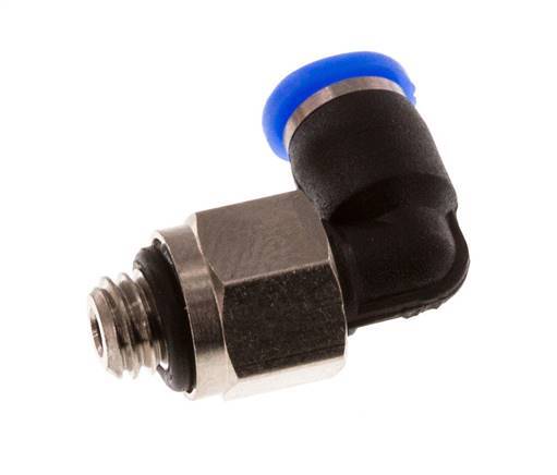 3mm x M 5 90deg Elbow Push-in Fitting with Male Threads Brass/PBT NBR Short Sleeve Rotatable Compact Design [2 Pieces]
