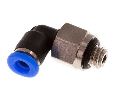 3mm x M 5 90deg Elbow Push-in Fitting with Male Threads Brass/PBT NBR Short Sleeve Rotatable Compact Design [2 Pieces]