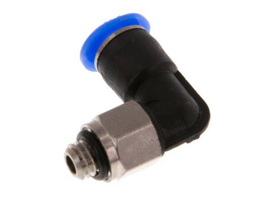 4mm x M 5 90deg Elbow Push-in Fitting with Male Threads Brass/PBT NBR Short Sleeve Rotatable Compact Design [2 Pieces]
