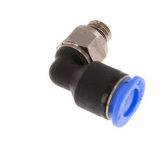 Codo de 6mm x M 6 90deg con rosca macho Latón/PBT NBR Manguito corto giratorio Diseño compacto [2 piezas]