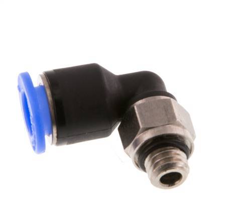 Codo de 6mm x M 6 90deg con rosca macho Latón/PBT NBR Manguito corto giratorio Diseño compacto [2 piezas]