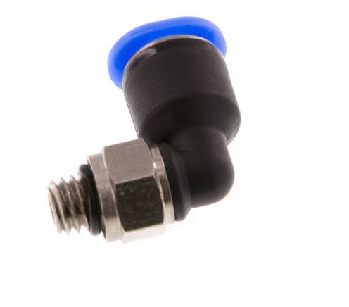 Codo de 6mm x M 6 90deg con rosca macho Latón/PBT NBR Manguito corto giratorio Diseño compacto [2 piezas]