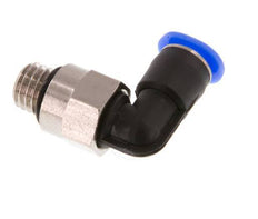 4mm x M 7 90deg Elbow Push-in Fitting with Male Threads Brass/PBT NBR Short Sleeve Rotatable Compact Design [2 Pieces]