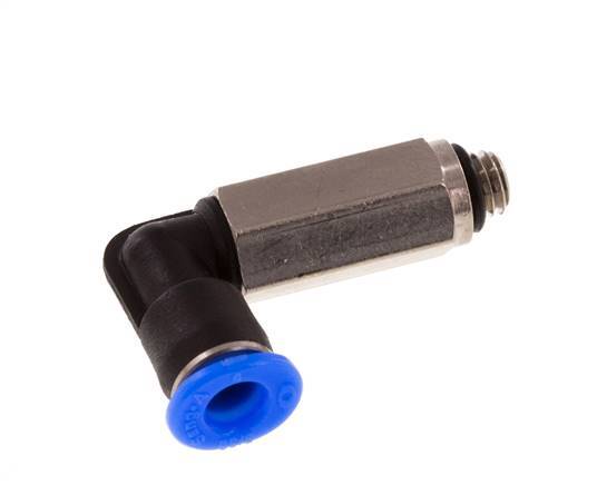 4mm x M 5 90deg Elbow Push-in Fitting with Male Threads Brass/PBT NBR Long Sleeve Rotatable Compact Design [2 Pieces]