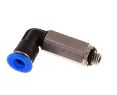 4mm x M 5 90deg Elbow Push-in Fitting with Male Threads Brass/PBT NBR Long Sleeve Rotatable Compact Design [2 Pieces]