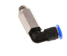 Racor de 4mm x M 6 90deg con rosca macho Latón/PBT NBR Manguito largo giratorio Diseño compacto [2 piezas]