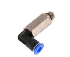 4mm x M 7 90deg Codo Racor con rosca macho Latón/PBT NBR Casquillo Largo Diseño Compacto Giratorio [2 Piezas]