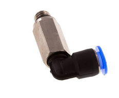 Codo de 6mm x M 7 90deg con rosca macho Latón/PBT NBR Manguito largo giratorio Diseño compacto [2 piezas]