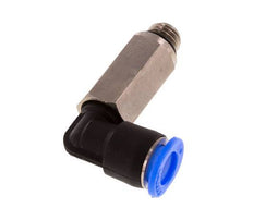 Codo de 6mm x M 7 90deg con rosca macho Latón/PBT NBR Manguito largo giratorio Diseño compacto [2 piezas]