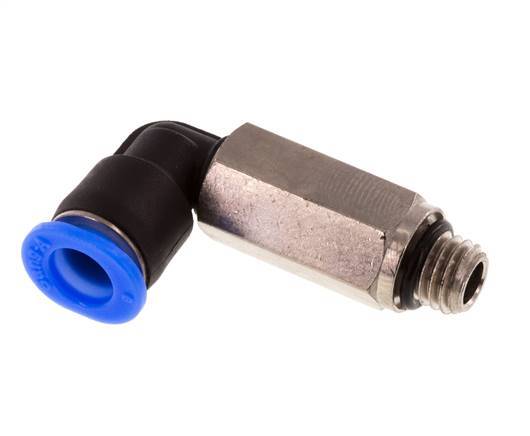 Codo de 6mm x M 7 90deg con rosca macho Latón/PBT NBR Manguito largo giratorio Diseño compacto [2 piezas]