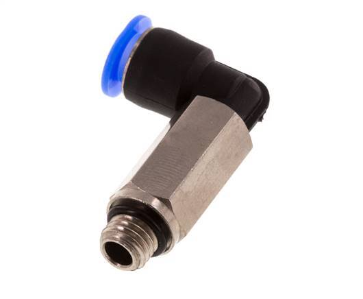 Codo de 6mm x M 7 90deg con rosca macho Latón/PBT NBR Manguito largo giratorio Diseño compacto [2 piezas]