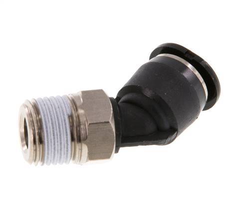 6mm x R1/8'' 45deg Elbow Push-in Fitting with Male Threads Brass/PBT NBR Compact Design