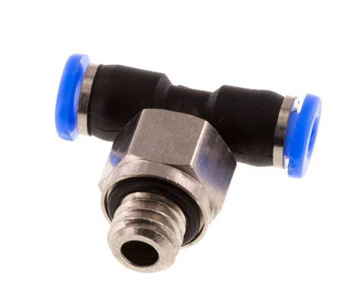 Racor en T de 3mm x M 6 con rosca macho Latón/PBT NBR Diseño compacto y giratorio [2 piezas]