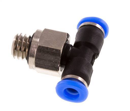 Racor en T de 3mm x M 6 con rosca macho Latón/PBT NBR Diseño compacto y giratorio [2 piezas]