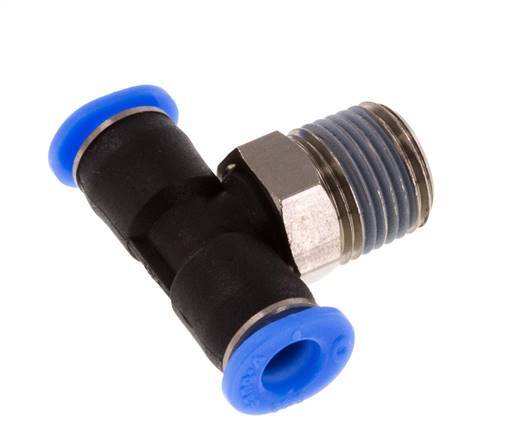 Racor en T de 4mm x R1/8'' con rosca macho Latón/PBT NBR Diseño compacto y giratorio [2 piezas]