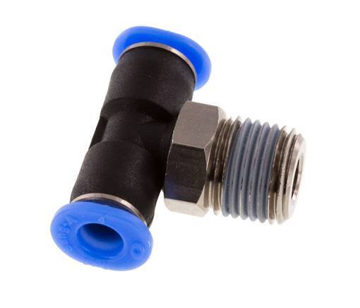 Racor en T de 4mm x R1/8'' con rosca macho Latón/PBT NBR Diseño compacto y giratorio [2 piezas]