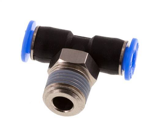 Racor en T de 4mm x R1/8'' con rosca macho Latón/PBT NBR Diseño compacto y giratorio [2 piezas]