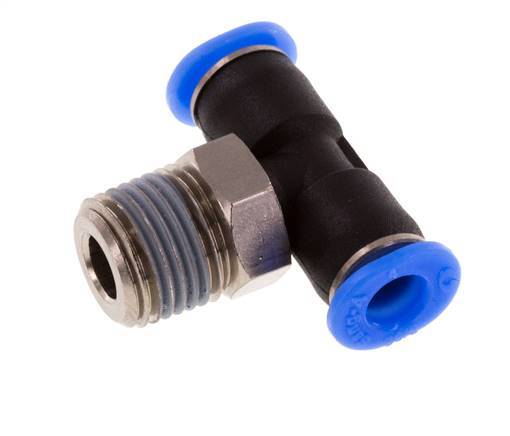 Racor en T de 4mm x R1/8'' con rosca macho Latón/PBT NBR Diseño compacto y giratorio [2 piezas]