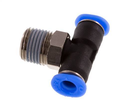 Racor en T de 4mm x R1/8'' con rosca macho Latón/PBT NBR Diseño compacto y giratorio [2 piezas]