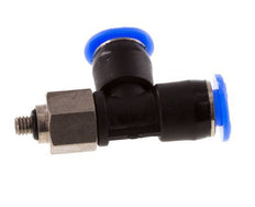 4mm x M 3 Right Angle Tee Push-in Fitting with Male Threads Steel/PBT NBR Rotatable Compact Design [2 Pieces]