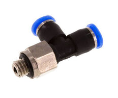 3mm x M 5 Right Angle Tee Push-in Fitting with Male Threads Brass/PBT NBR Rotatable Compact Design [2 Pieces]