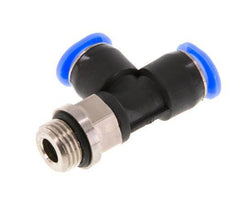 4mm x R1/8'' Right Angle Tee Push-in Fitting with Male Threads Brass/PBT NBR Rotatable Compact Design [2 Pieces]