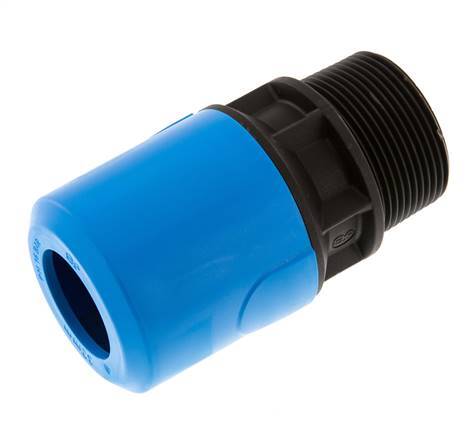 32mm x R1 1/2'' Push-in Fitting with Male Threads PA/POM NBR