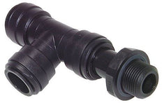 Racor en T en ángulo recto de 22mm x G3/4'' con rosca macho POM NBR FDA Giratorio