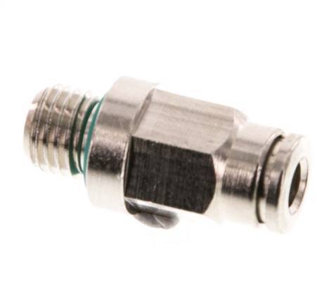 4mm x M 8 x 1 Push-in Fitting with Male Threads Brass FKM [2 Pieces]