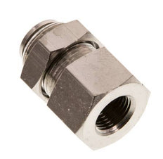 6mm x G1/8'' Push-in Fitting with Female Threads Brass NBR Bulkhead [2 Pieces]