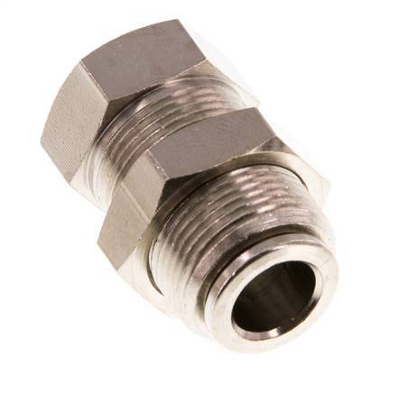 8mm x G1/8'' Push-in Fitting with Female Threads Brass NBR Bulkhead